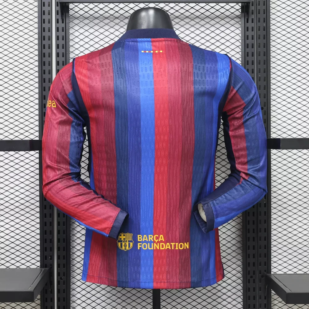 FC Barcelona 2026/27 1ª Equipación - Versión Jugador Manga Larga Dorsal