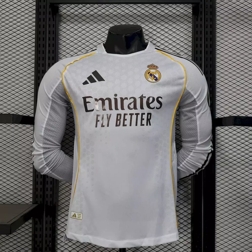 Real Madrid 2025/26 1ª Equipación - Versión Jugador Manga Larga
